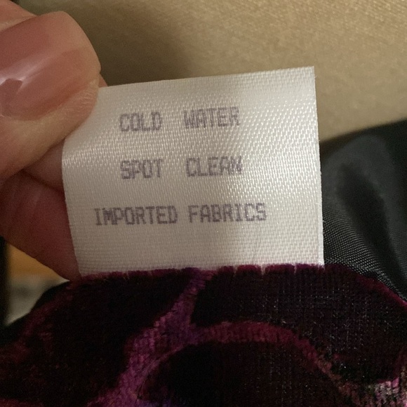 VTG Three Flags Velvet Floral Blazer Jacket Womens 10 Oversized Dark Romantic - Picture 9 of 9